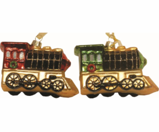 Ozdoba vánoční mašinka mix 2 druhů sklo