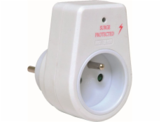 Zásuvka s přepěťovou ochranou bílá plast, IP20, 8x5,5 cm