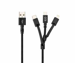 3in1 BRAIDED CABLE 1.2m black EPICO