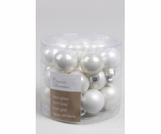 Ozdoba kuličky bílé 2,5 cm 24 ks