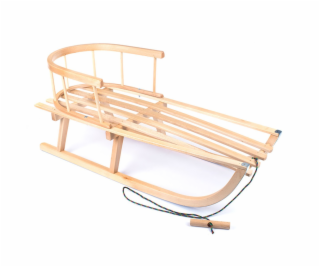 Dětské celodřevěné sáňky s opěradlem a provázkem BAYO 90 cm