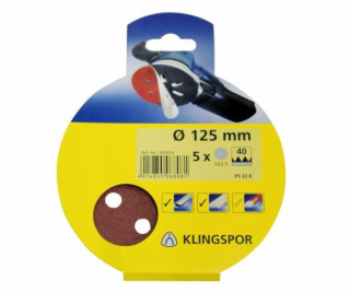 Klingspor Kotouč lepící papír 125mm gr.80 5 ks. - 45295