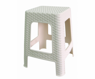 Taburet vysoký 47x35x35, 5 cm polyratan biely