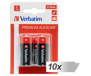 10x2 Verbatim alkalicky Batterie Baby C LR 14            ...
