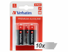 10x2 Verbatim alkalicky Batterie Baby C LR 14               49922