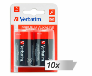 10x2 Verbatim alkalicky Batterie Mono D LR 20            ...