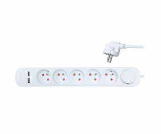 Prodlužovací kabel 5 zásuvek 3m SOLIGHT PP152USBC