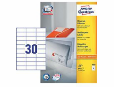 Univerzální štítky Avery Zweckform, bílé 70x29,7 mm 100 listů (3489)