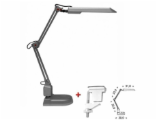 Lampa stolní LED 8 W, 630 lm, 4000K stříbrná s otočnými kl