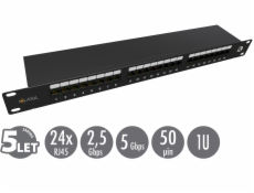 19  Patch panel Solarix 24 x RJ45 CAT5E STP černý