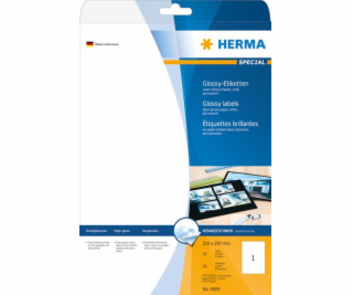 Lesklé štítky Herma A4, bílý, lesklý papír, 25 ks (4909)