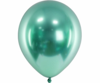 PartyDeco Latex Balloons balená kovové zelené helium