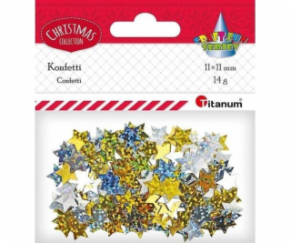 Titanum Confetti Golden Stars, Silver Hologram 14G