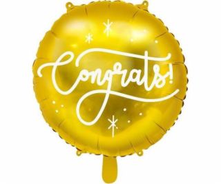 Ballon Goldendeco Golden Fólie s nápisem gratuluji