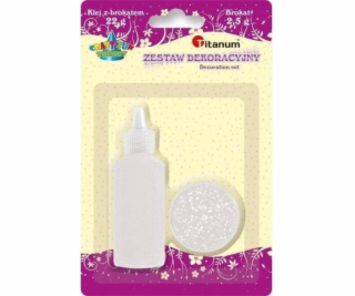 Lepidlo Titanum s třpytem + třpytky v nádobě bílé