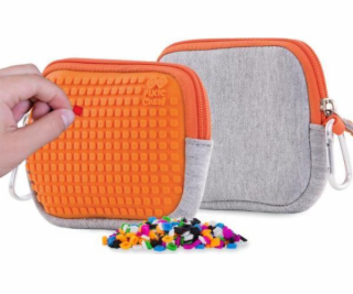 Pixie zip, kosmetička, posádka Pixie, šedá, oranžový panel