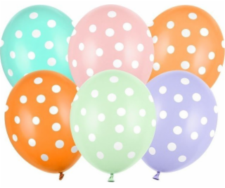 PartyDeco Latex Balloons 30cm Dot Polkans 6ks