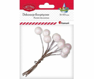 Titanum drát s 15mm bílý třpyt 10 ks