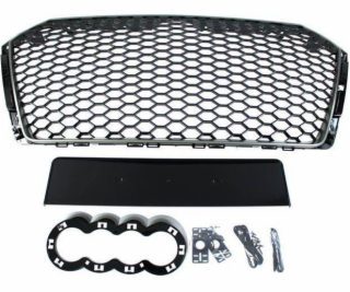 Mtuning_f grill Audi A4 B9 RS-styl satén černé (2016+) PDC