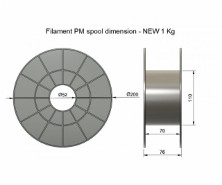 Filament PM tisková struna/filament 1,75 PLA+ černá, 1 kg