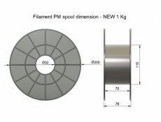 Filament PM tisková struna/filament 1,75 PLA+ černá, 1 kg