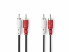 NEDIS stereo audio kabel RCA/ 2× zástrčka RCA - 2× zástrčka RCA/ černý/ 1m