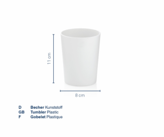KELA Pohár MARTA plastik bílá H 11cm / Ř 8cm KL-24191