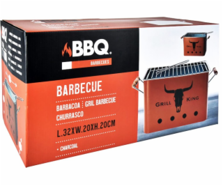 Přenosný gril na dřevěné uhlí GRILL KING 43 x 20 cm cihlová