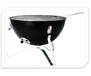 Přenosný gril na dřevěné uhlí s víkem 37 cm černá