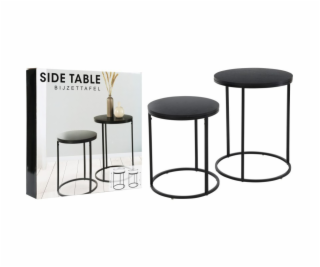 HOMESTYLING Servírovací stolky kulaté sada 2 ks borovice ...