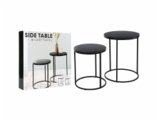 HOMESTYLING Servírovací stolky kulaté sada 2 ks borovice tmavá KO-NB1510040