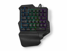 Nedis GKBDS110BK - Kabelová Herní Klávesnice  | USB-A | Membránové Keys | RGB | Jednoruční| Délka kabelu: 1.6 m