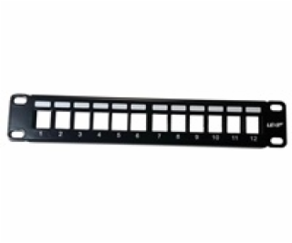 10  modulární stíněný patch panel LEXI-Net 12port, černý