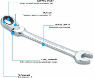 SATA KOMBINOVANÝ KLÍČ 16mm S ráčnou, GL46407