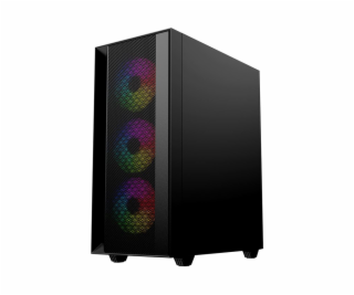 Gembird Fornax 4000 ARGB/Midi Tower/Transpar./Černá
