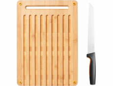 Prkénko Fiskars s dřevěným nožem