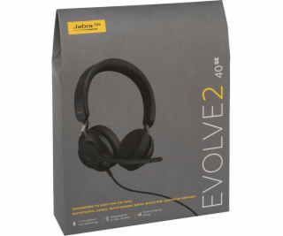 Jabra Evolve2 40 SE/Stereo/USB-C/Drát/MS/Černá