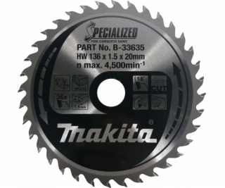 Makita  KRUHOVÁ PILA 136x20x36z SPECIALIZED WOOD