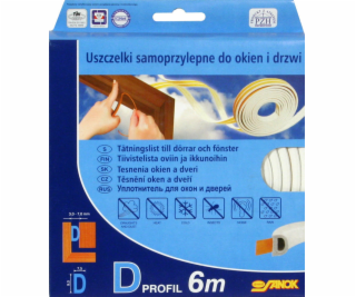 Těsnění do oken a dveří samolepící 9x4mm TYP E bílé 6m
