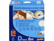 Těsnění do oken a dveří samolepící 9x4mm TYP E bílé 6m