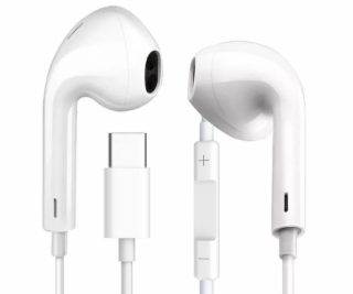 PLATINET FIESTA EARPHONES WITH MIC USB-C WHITE