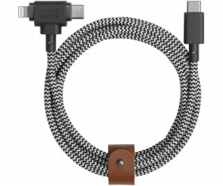 Native Union Belt Cable Duo USB-C to C/Lightning Zebra 1,5m