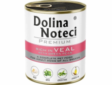 DOLINA NOTECI Premium bohatá na telecí s zeleným hráškem – mokré krmivo pro psy – 800g