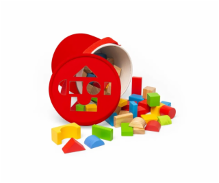 Bigjigs Toys První dřevěné kostky a vkládačka v bubínku