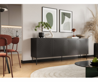 Komoda SIENA 200x40x75 matná černá