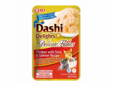 INABA CAT Dashi Delights Jemné vločky Kuře s tuňákem a lososem - pochoutka pro kočky - 40g
