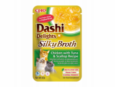 INABA CAT Dashi Delights Silky Broth Kuřecí s tuňákem & mušlí - pochoutka pro kočky - 40g