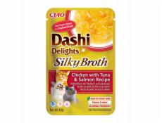 INABA CAT Dashi Delights Silky Broth Kuře s tuňákem a lososem - pochoutka pro kočky - 40g