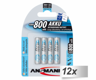 12x4 Ansmann maxE NiMH aku Micro AAA 800 mAh