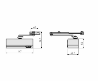 ABUS Zavírač dveří Abus AC5023, 40 - 60 kg